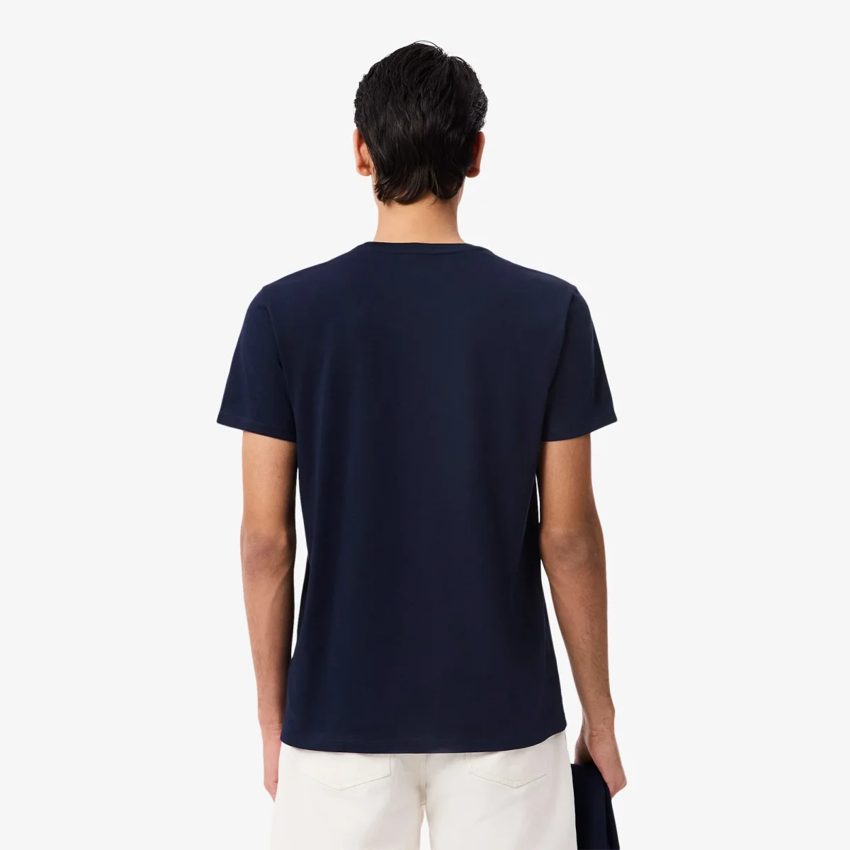 LACOSTE T-Shirt Basic in Cotone Blu - immagine 3