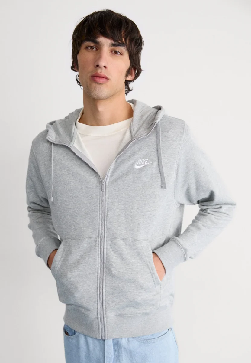 Nike Felpa Con Cappuccio M Club Hoodie Fz Bb Grigio - immagine 4