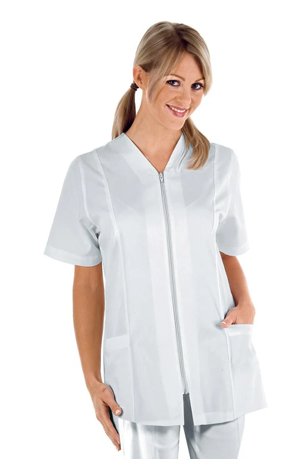 XL OFFERTA Casacca Victoria Bianca con zip in Cotone - immagine 2